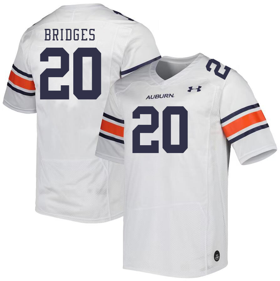 Men #20 Cayden Bridges Auburn Tigers College Football Jerseys Stitched-White